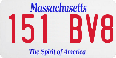 MA license plate 151BV8