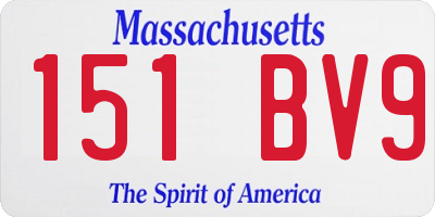 MA license plate 151BV9
