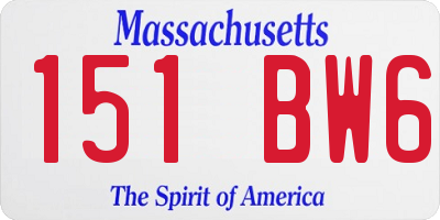 MA license plate 151BW6
