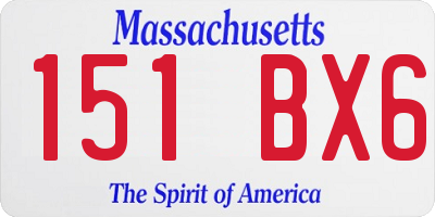 MA license plate 151BX6