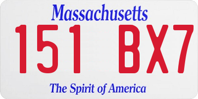 MA license plate 151BX7