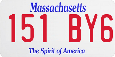 MA license plate 151BY6