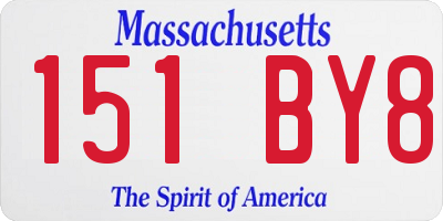 MA license plate 151BY8