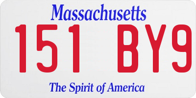 MA license plate 151BY9