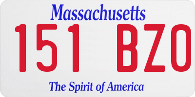 MA license plate 151BZ0