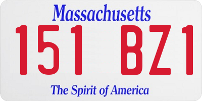 MA license plate 151BZ1