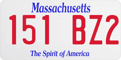 MA license plate 151BZ2
