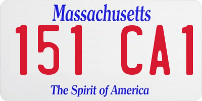 MA license plate 151CA1