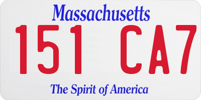 MA license plate 151CA7