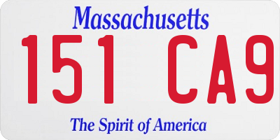 MA license plate 151CA9