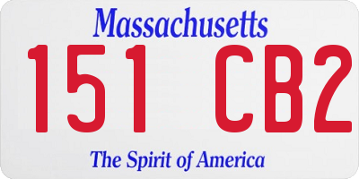 MA license plate 151CB2