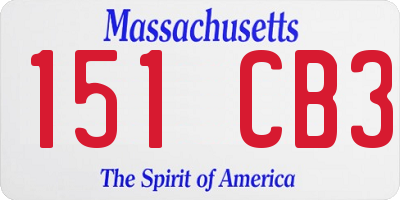 MA license plate 151CB3