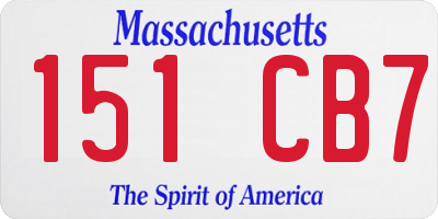 MA license plate 151CB7