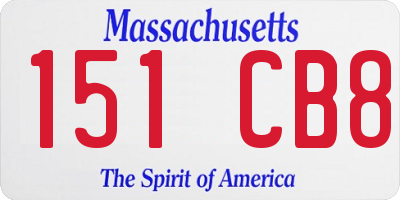 MA license plate 151CB8