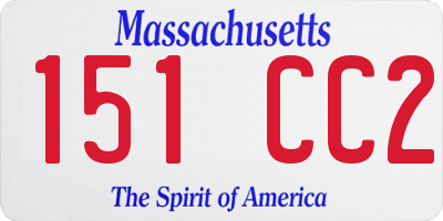 MA license plate 151CC2