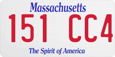 MA license plate 151CC4