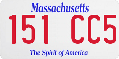MA license plate 151CC5