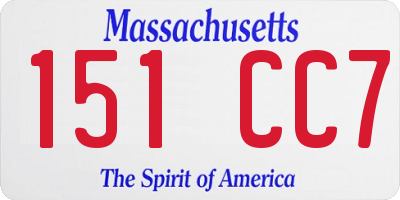 MA license plate 151CC7