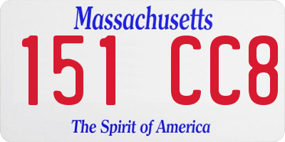 MA license plate 151CC8