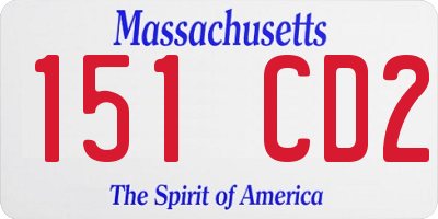 MA license plate 151CD2