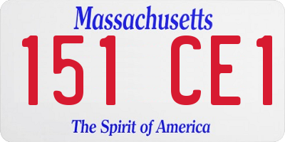 MA license plate 151CE1