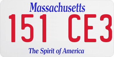 MA license plate 151CE3