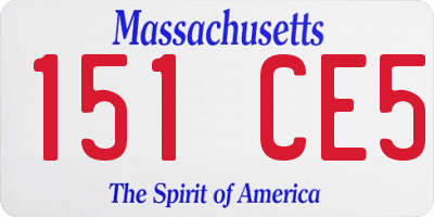 MA license plate 151CE5
