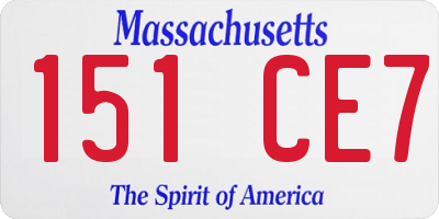 MA license plate 151CE7