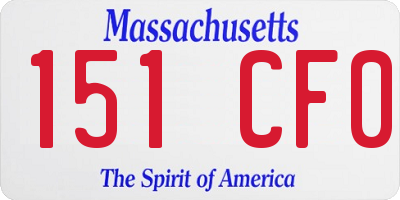 MA license plate 151CF0