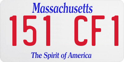 MA license plate 151CF1