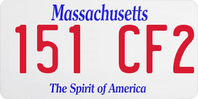 MA license plate 151CF2