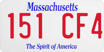 MA license plate 151CF4