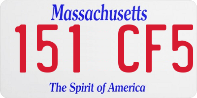 MA license plate 151CF5