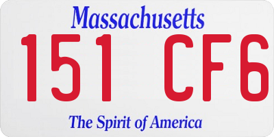MA license plate 151CF6