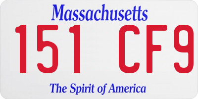 MA license plate 151CF9