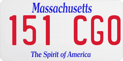 MA license plate 151CG0