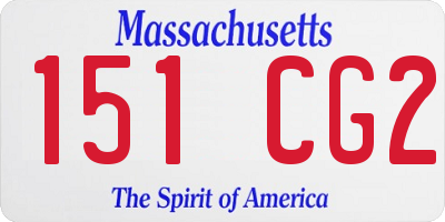 MA license plate 151CG2