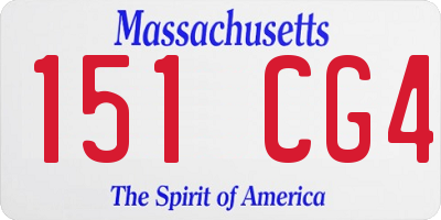 MA license plate 151CG4