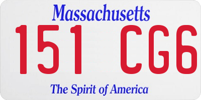 MA license plate 151CG6