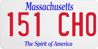 MA license plate 151CH0