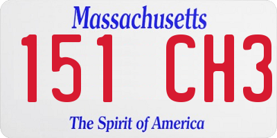 MA license plate 151CH3