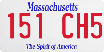 MA license plate 151CH5