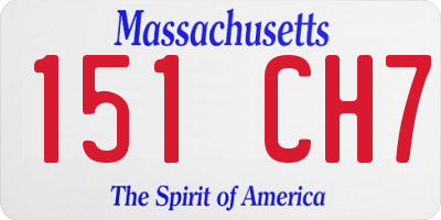 MA license plate 151CH7