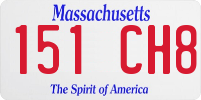 MA license plate 151CH8
