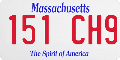 MA license plate 151CH9