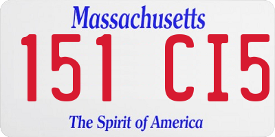 MA license plate 151CI5