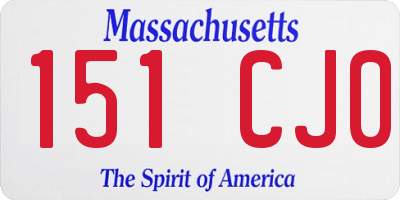 MA license plate 151CJ0