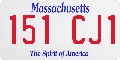 MA license plate 151CJ1