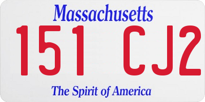 MA license plate 151CJ2