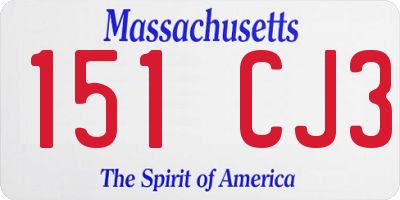 MA license plate 151CJ3